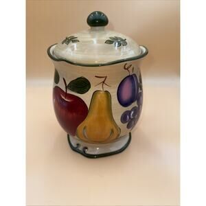 Vintage Home Trends "GRANADA" Medium Cannister With Lid Retired 2006 EUC